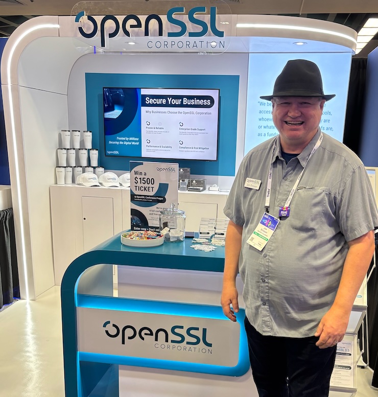 Jon at the OpenSSL Corporation booth at RSA 2025